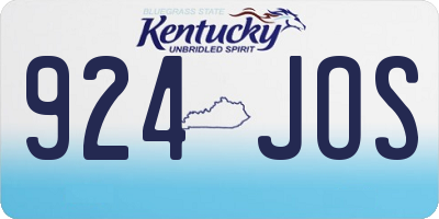 KY license plate 924JOS