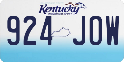 KY license plate 924JOW