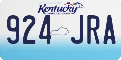 KY license plate 924JRA