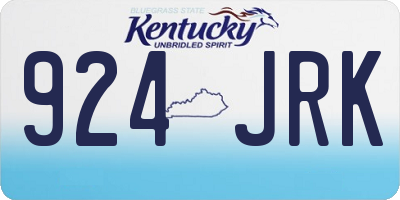 KY license plate 924JRK