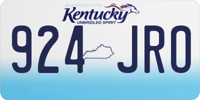 KY license plate 924JRO