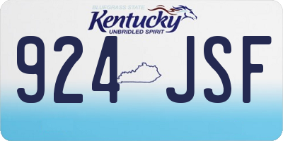 KY license plate 924JSF