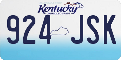 KY license plate 924JSK