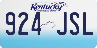 KY license plate 924JSL