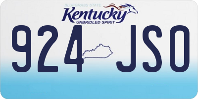KY license plate 924JSO