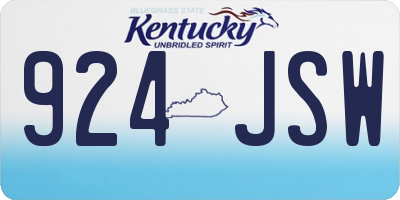 KY license plate 924JSW