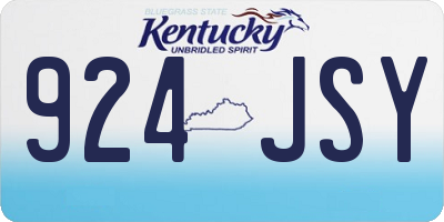 KY license plate 924JSY