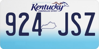 KY license plate 924JSZ