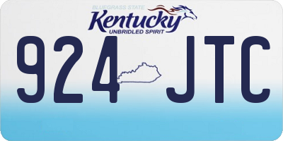 KY license plate 924JTC