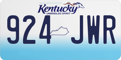 KY license plate 924JWR