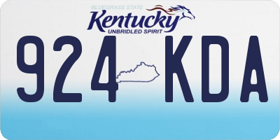 KY license plate 924KDA