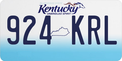 KY license plate 924KRL