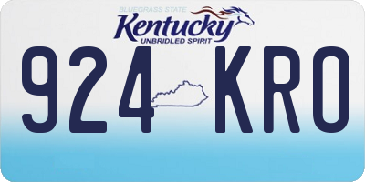 KY license plate 924KRO