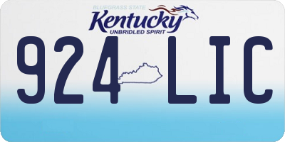 KY license plate 924LIC