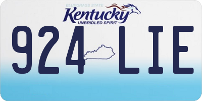 KY license plate 924LIE
