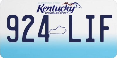 KY license plate 924LIF