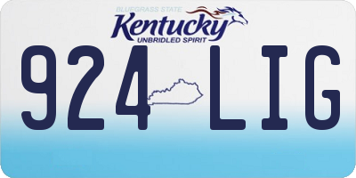 KY license plate 924LIG