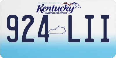 KY license plate 924LII