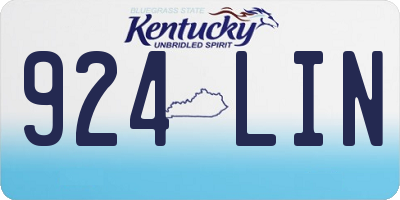KY license plate 924LIN