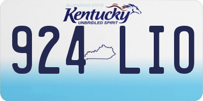 KY license plate 924LIO