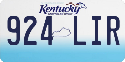 KY license plate 924LIR