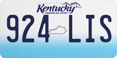 KY license plate 924LIS