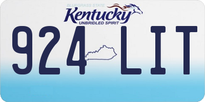 KY license plate 924LIT