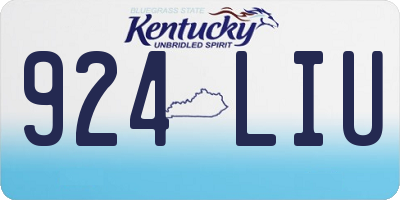 KY license plate 924LIU
