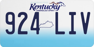 KY license plate 924LIV