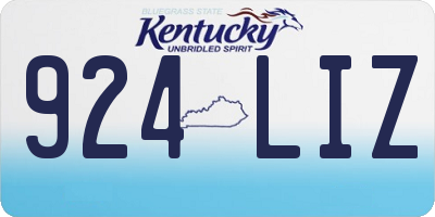KY license plate 924LIZ