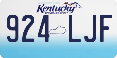 KY license plate 924LJF