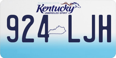 KY license plate 924LJH