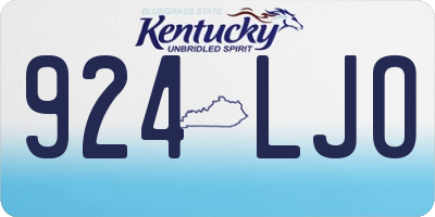 KY license plate 924LJO