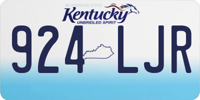 KY license plate 924LJR
