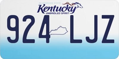 KY license plate 924LJZ