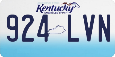 KY license plate 924LVN