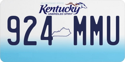 KY license plate 924MMU