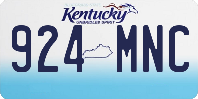KY license plate 924MNC