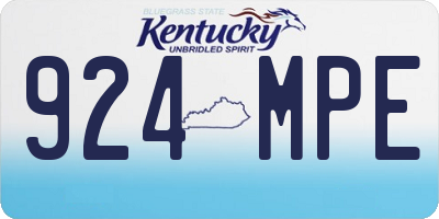 KY license plate 924MPE