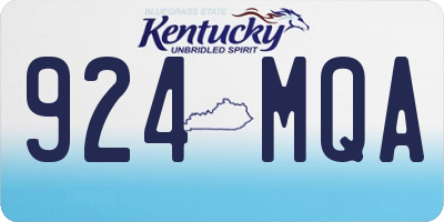 KY license plate 924MQA