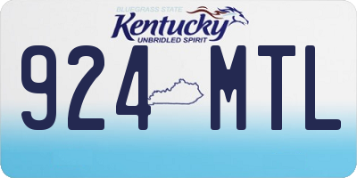 KY license plate 924MTL