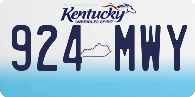 KY license plate 924MWY