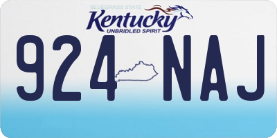 KY license plate 924NAJ