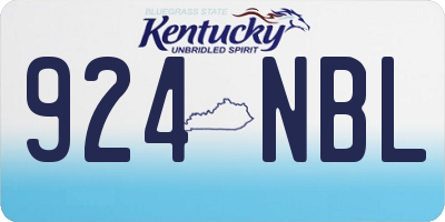 KY license plate 924NBL