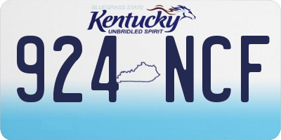 KY license plate 924NCF