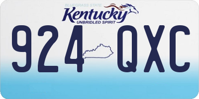 KY license plate 924QXC