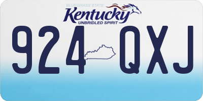 KY license plate 924QXJ