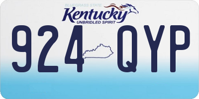 KY license plate 924QYP