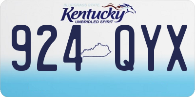 KY license plate 924QYX