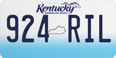 KY license plate 924RIL